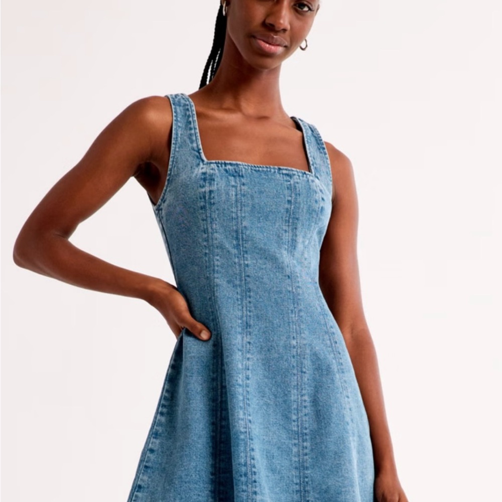 Abercrombie & Fitch Women's Light Blue Denim Dress